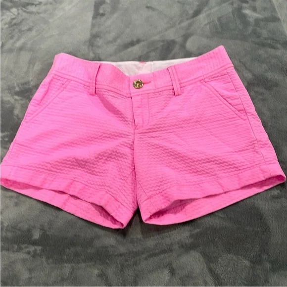 Lilly Pulitzer Shorts Bundle (3) sz 0 Pink Seersucker Tropical Resort Preppy - Picture 9 of 16